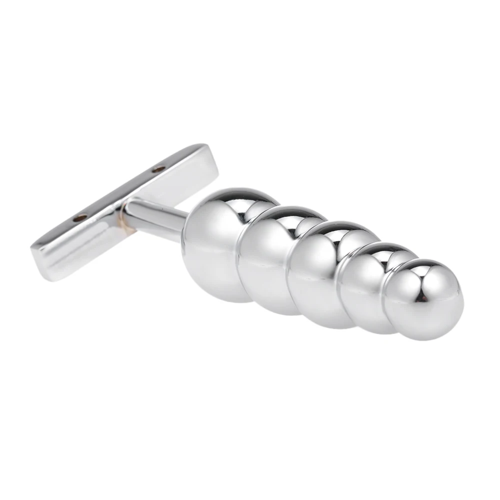 Stainless Steel Anal Plug Metal Butt Beads Dildo Prostate Massager Sex Toys With 5 Balls 2 Holes Butt Plug For Women Men