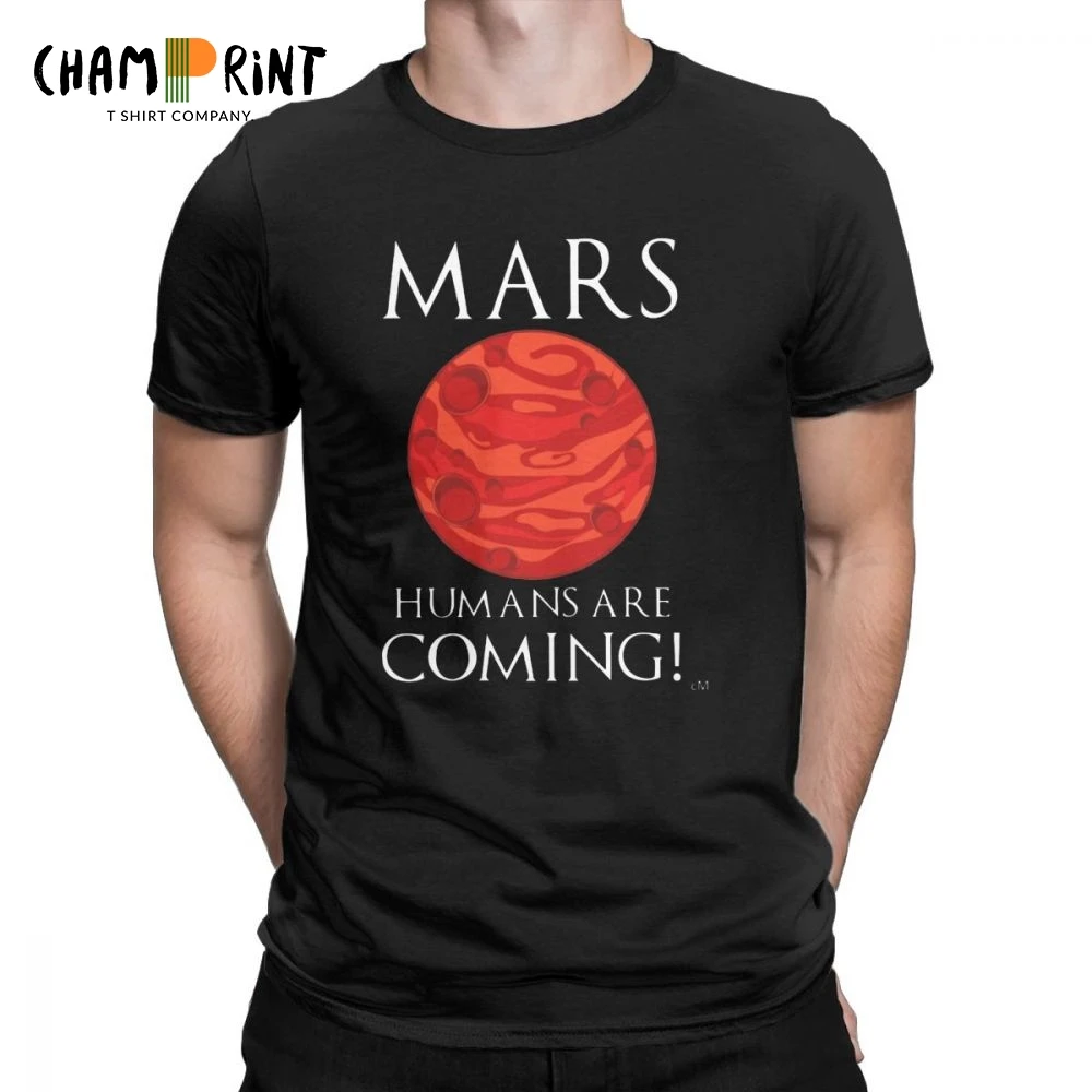 

30 Seconds To Mar Occupy Mars T Shirt for Men Humans Are Coming Print Clothes Short Sleeve Unique T-Shirt Round Neck Cotton Tees