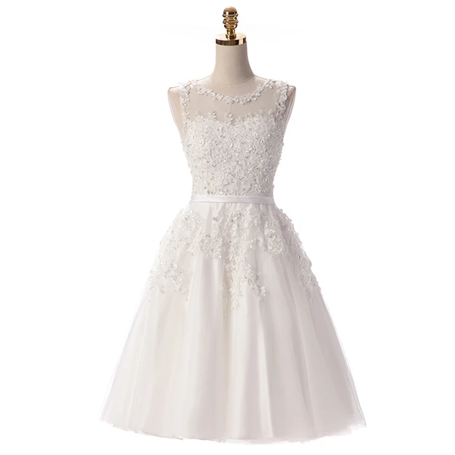 Robe De Soiree SSYFashion кружевные короткие вечерние платья с вышивкой бисером, с открытой спиной, вечерние платья для выпускного вечера - Цвет: Белый