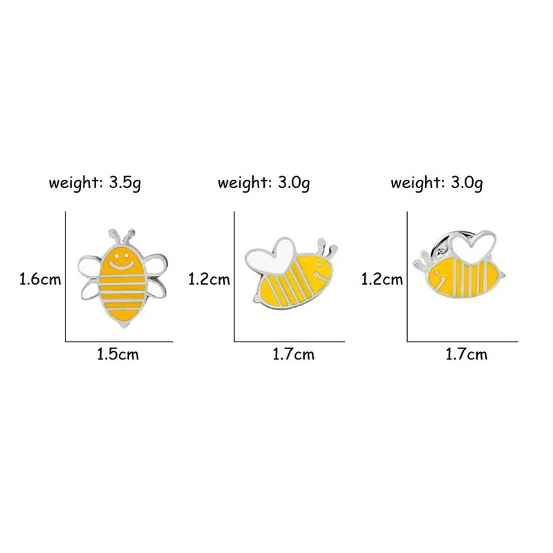 3 шт./компл. Высокое качество Творческий с милым мультипликационным принтом «желтая Пчелка» эмалированная брошь-Кнопка Знак джинсовая украшение для рюкзака броши для Для женщин Для мужчин