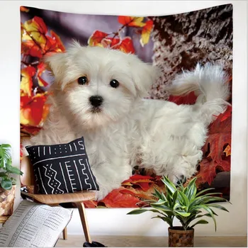 

Home Decor Polyester Fabric Nordic Pet Dog Tapestry Wall Hanging Throw Bohemian Door Curtain home decoration accessories