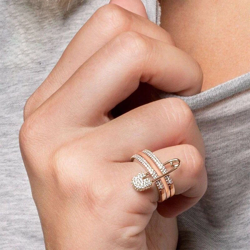 Novedad de 2019! anillos circonia cúbica a la moda mujer y niña con 3 anillos de seguridad, joyería fiesta, aniversario, regalo de alta calidad|Anillos| - AliExpress