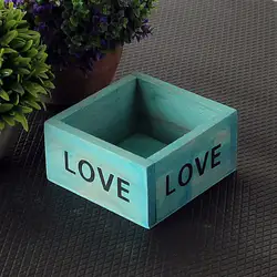 Винтаж деревянный любовь коробка для хранения офисные настольные канцелярские организатор ручка правитель держатель озеро синий цвет