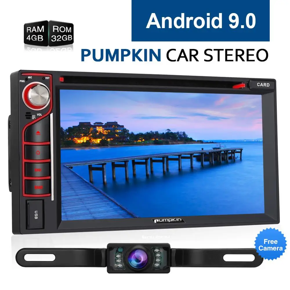 Best Pumpkin 2 Din 6.2"Universal Octa-core Android 9.0 Car Radio 4G RAM 32G ROM Stereo Audio Player GPS Navigation Wifi OBD2 DAB FM 0 Best Pumpkin 2 Din 6.2"Universal Octa-core Android 9.0 Car Radio 4G RAM 32G ROM Stereo Audio Player GPS Navigation Wifi OBD2 DAB FM 0
