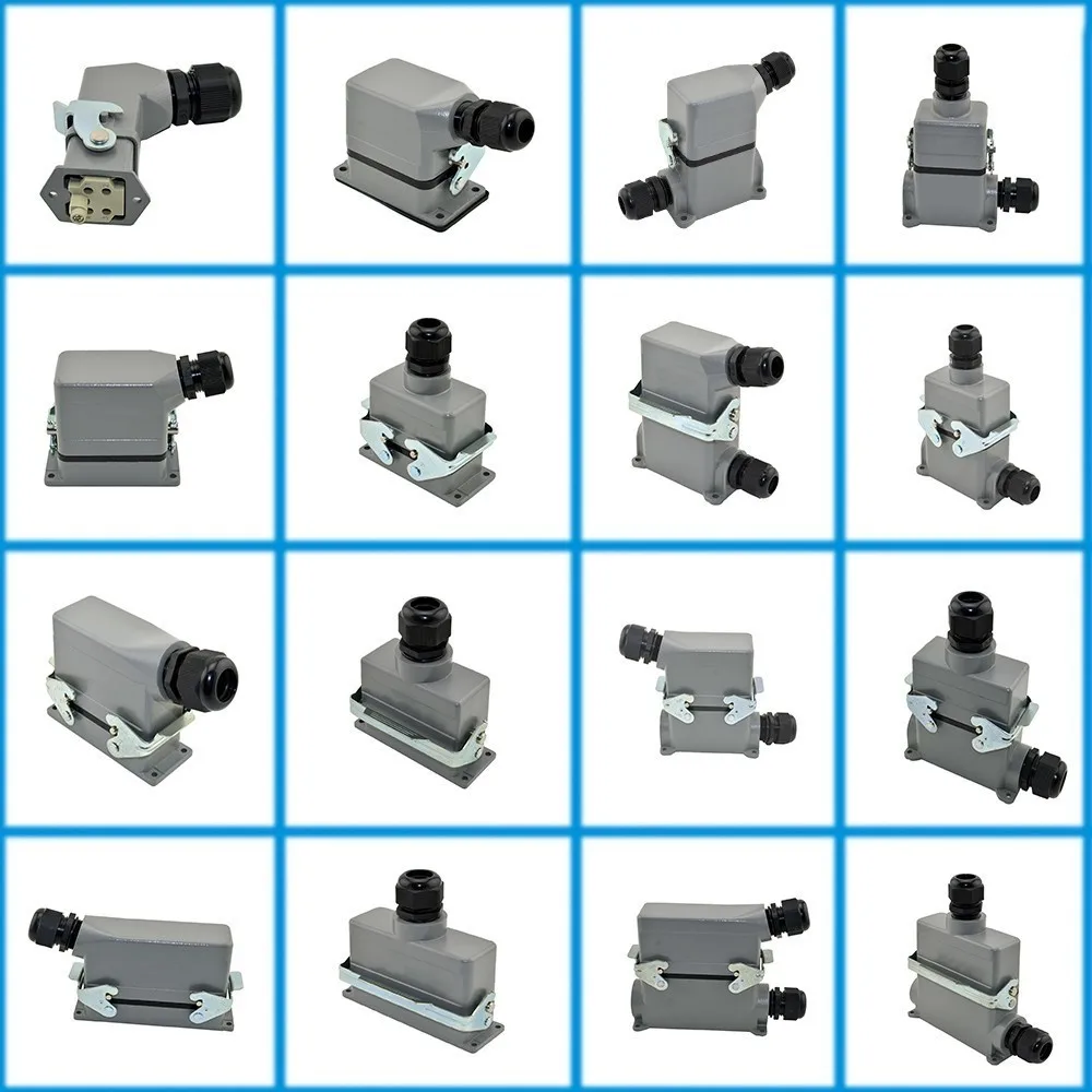 MK-HE-010-3D Европейский стандарт боковой вход сверхмощные промышленные разъемы одна застежка квадратное гнездо водонепроницаемый разъем