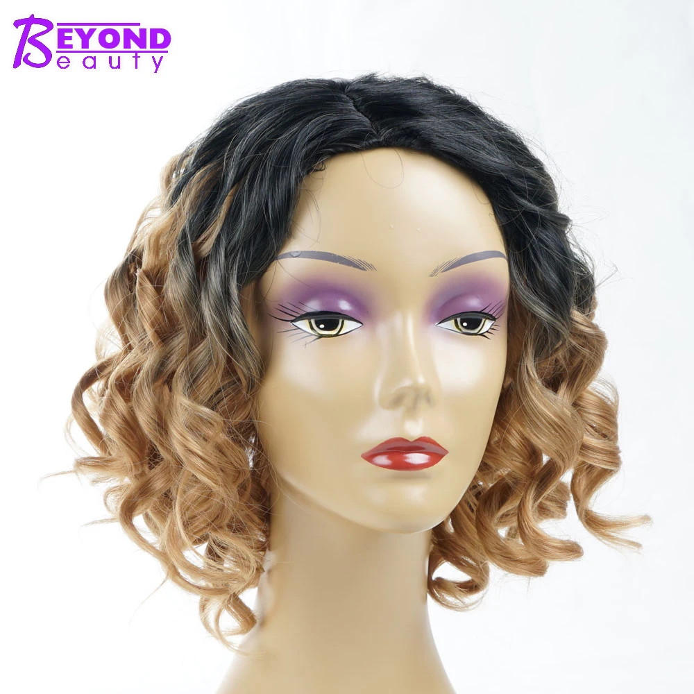 Beyond Beauty Ombre Synthetic Short Curly Bob Cuts Wigs For Women Ombre