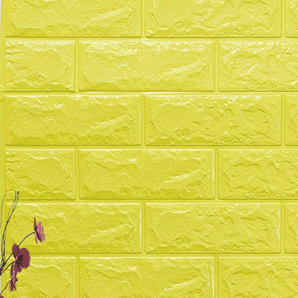 70*77 см DIY самоклеющиеся 3D наклейки на стену s Декор для спальни пенопластовый кирпич декор комнаты обои настенный Декор Гостиная Наклейка на стену для детей - Цвет: yellow