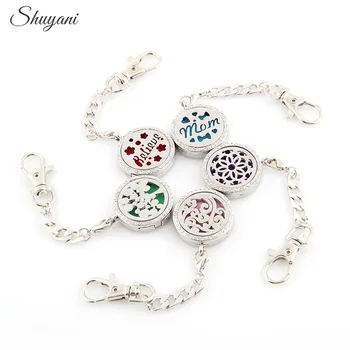 

10PCS Alloy Silver Essential Oil Diffuser Perfume Locket Keychain Crystal Aromatherapy Floating Locket Pendant Jewelry