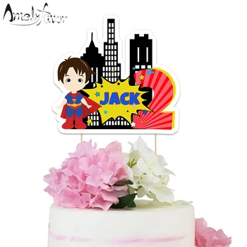 

Hero Cake Topper Super Hero Theme Superman Cake Topper Party Supplies Kids Birthday Party Decoration Baby Shower Custom-Made