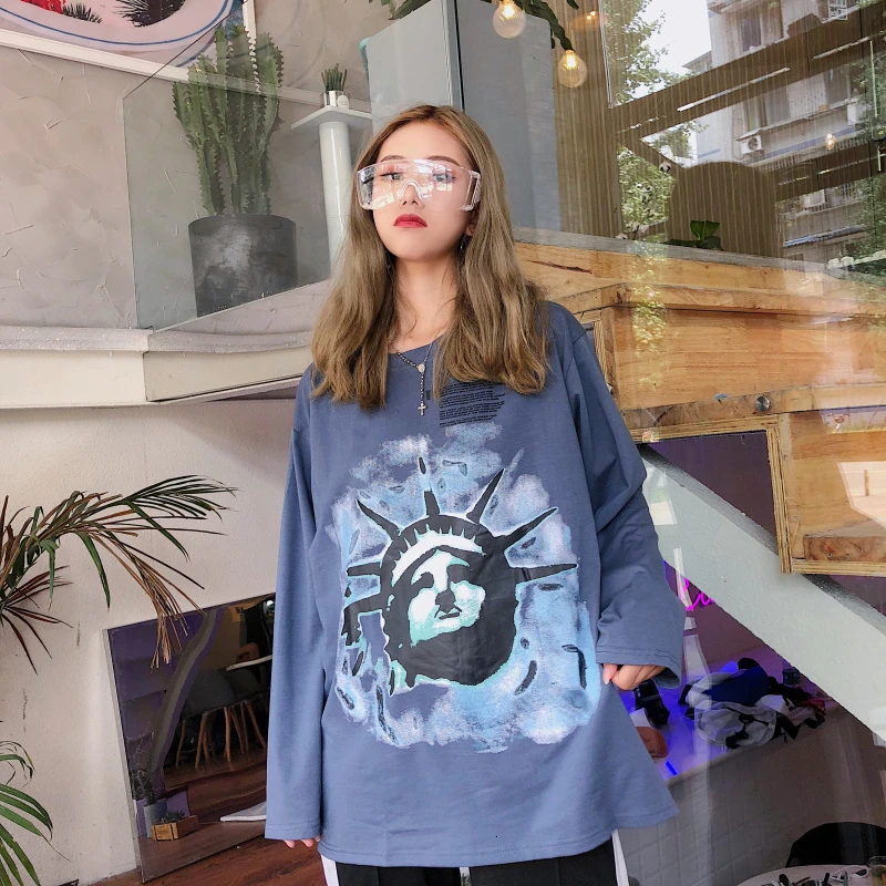 Harajuku корейский стиль футболка Femme графических тройников Для женщин s Топы Модная