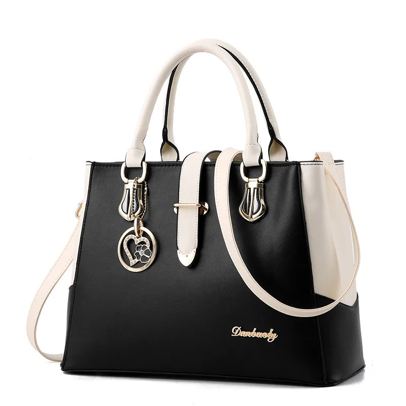Женские сумки, роскошные сумки, известный дизайнер, женские сумки-мессенджеры, повседневные сумки-тоут, дизайнерские, высокое качество, новинка, внутренний карман - Цвет: Черный