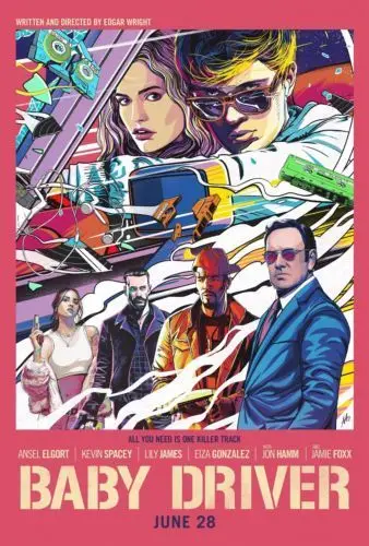 Hot New Baby Driver Movie 2017 Film Kevin-Silk Art Poster Wall Sicker Decoration Gift