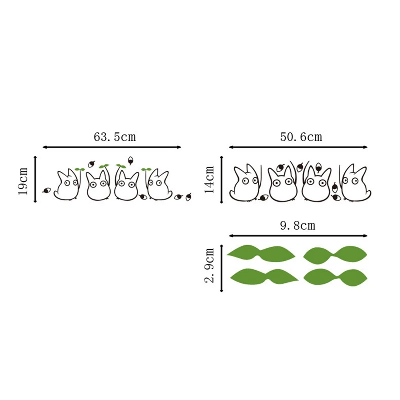 Мультфильм анимация виниловые Тоторо наклейки на стены для детской комнаты/ванной комнаты украшения дома милые Шиншилла наклейки на стену