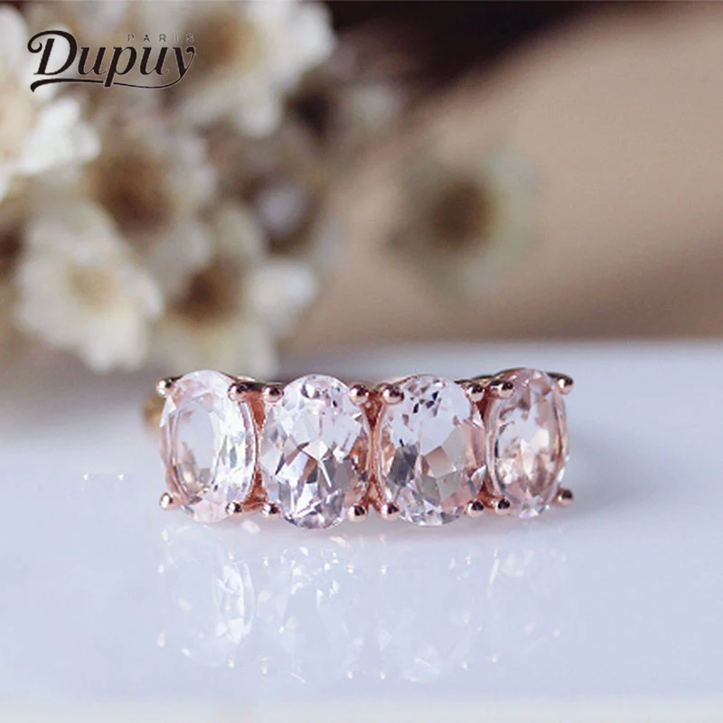 

Dupuy Morganite 14k Rose Gold Engagement Wedding Ring Low-Key Luxury Female DIY Ring 5 * 7mm0.7ct Oval Morganite Ring 180079
