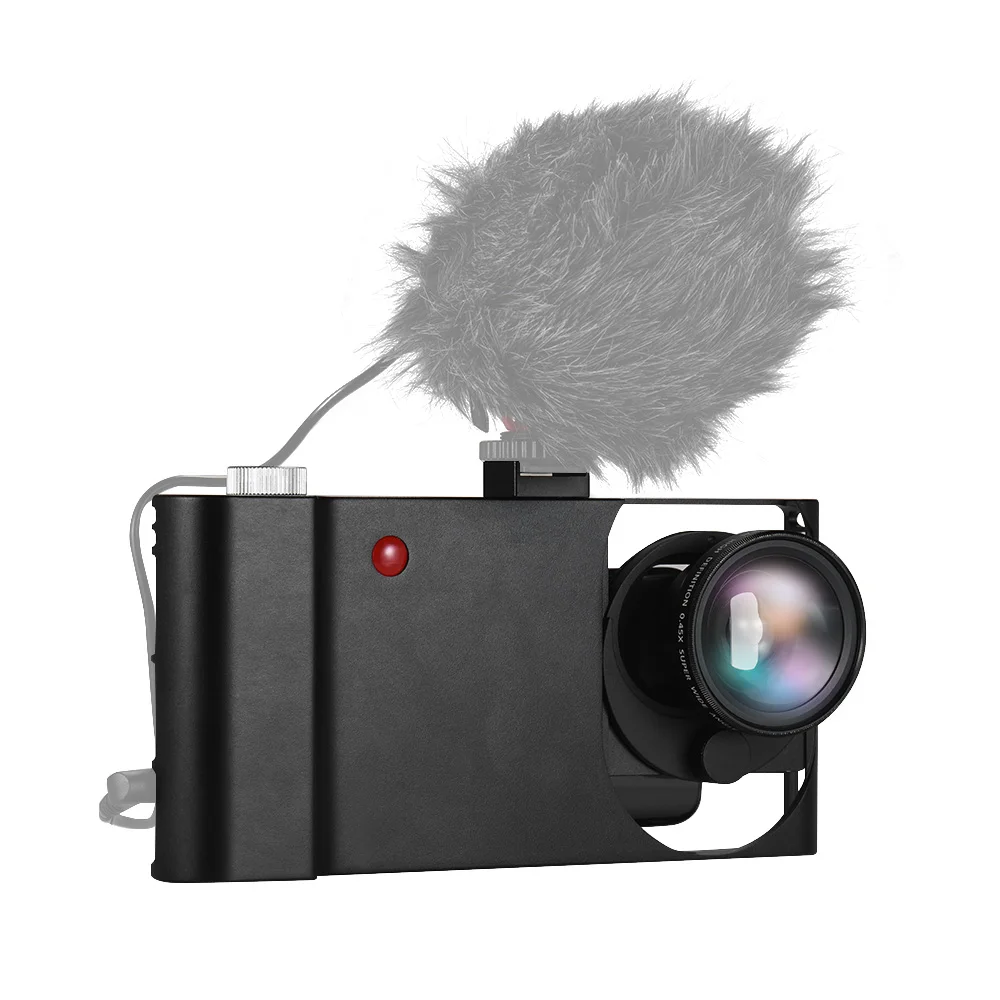 

Photo Filming Cage Grip for Smartphone Aluminum Alloy Video Camera Cage Rig with Hot Shoe for iPhone X 8 7 6s plus huawei