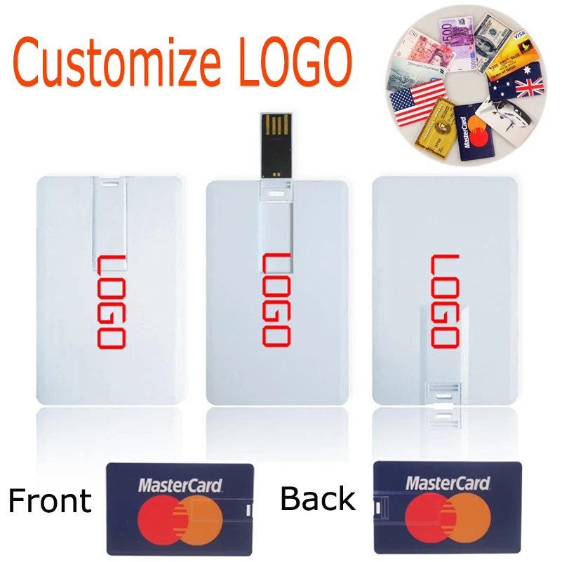 USB Pendrive Personalizado LOGO Credit Card Style Flash Drive USB 2.0