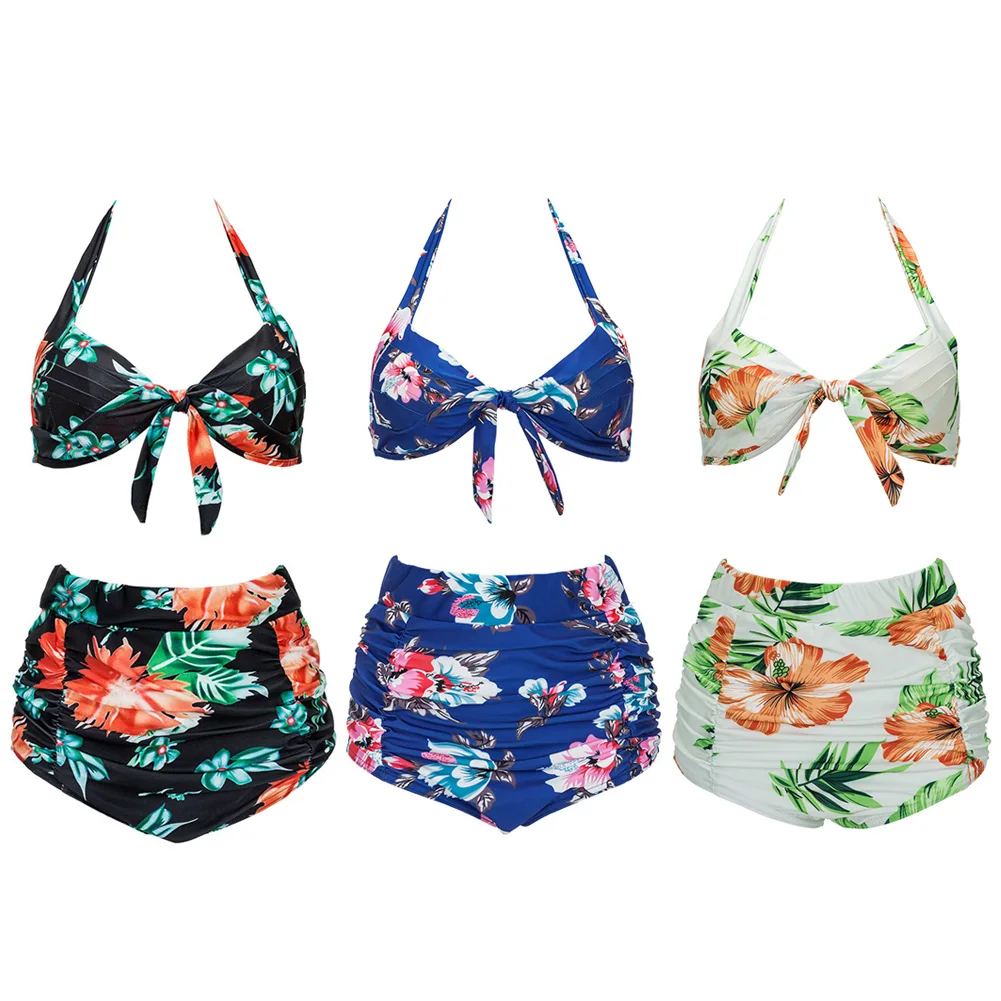 Black/blue/green Color Women Bikini Set Halter Push-Up Bra High Waist Bathing Bra Swimsuit Plus Size Biquinis Beachwear plus-size-black-swimsuit : image Black/blue/green Color Women Bikini Set Halter Push-Up Bra High Waist Bathing Bra Swimsuit Plus Size Biquinis Beachwear plus-size-black-swimsuit