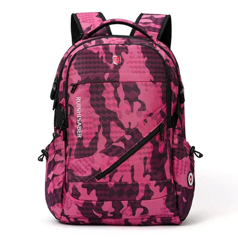 Брендовый рюкзак с зарядкой от usb, мужские многофункциональные школьные сумки для подростков, 15/17 дюймов, рюкзак для ноутбука, Противоугонный бизнес рюкзак Mochila - Цвет: Rose red