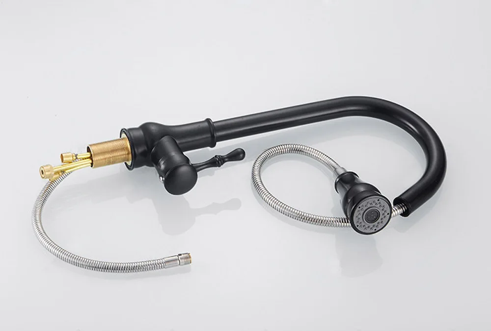 BAOLINLONG Brass Pull Out Kitchen Faucets adjustable Cozinha Swivel Spout Kitchen Sink Faucet Tap BAOLINLONG Brass Pull Out Kitchen Faucets adjustable Cozinha Swivel Spout Kitchen Sink Faucet Tap