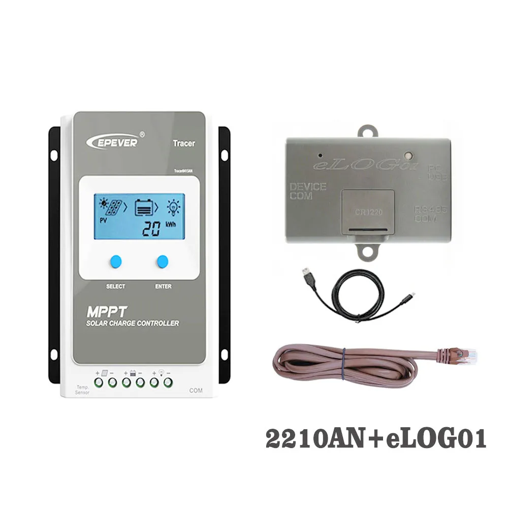 

Tracer2210AN 20A MPPT Solar Panel Regulator charger battery 2210AN eLOG01 Real-time working data record function