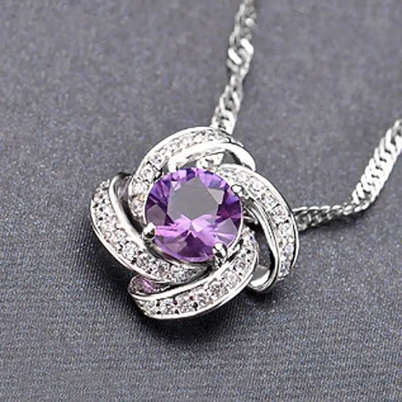 1Pc Pendant Fashionable Silver Color Rotating Love Crystal Rhinestone Vouge Necklace | Украшения и аксессуары