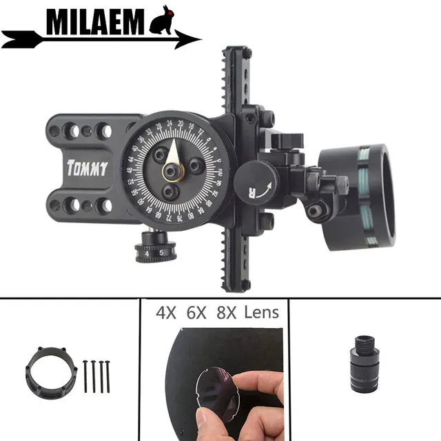  US $132.44 1Set Archery Compound Sight With Adapter Lens Sight Light Compound Outdoor 