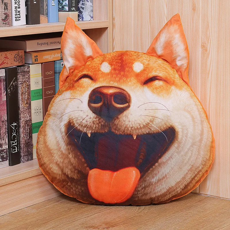 3D подушка в форме собаки Шиба ину, подушка с полипропиленовым хлопком, внутренний Декор для дома, мультяшный диван, игрушки для сна, плюшевая подушка, подарок для ребенка