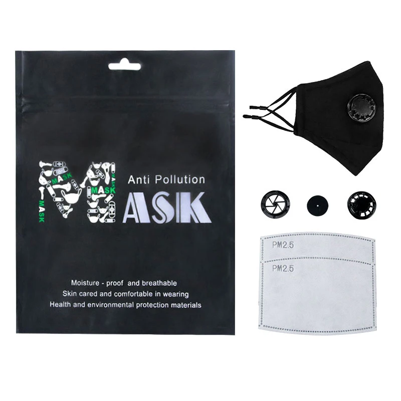 GLORSUN черная маска для рта анти PM2.5 дымка Пылезащитная маска фильтр с активированным углем ветрозащитные маски со ртом для лица