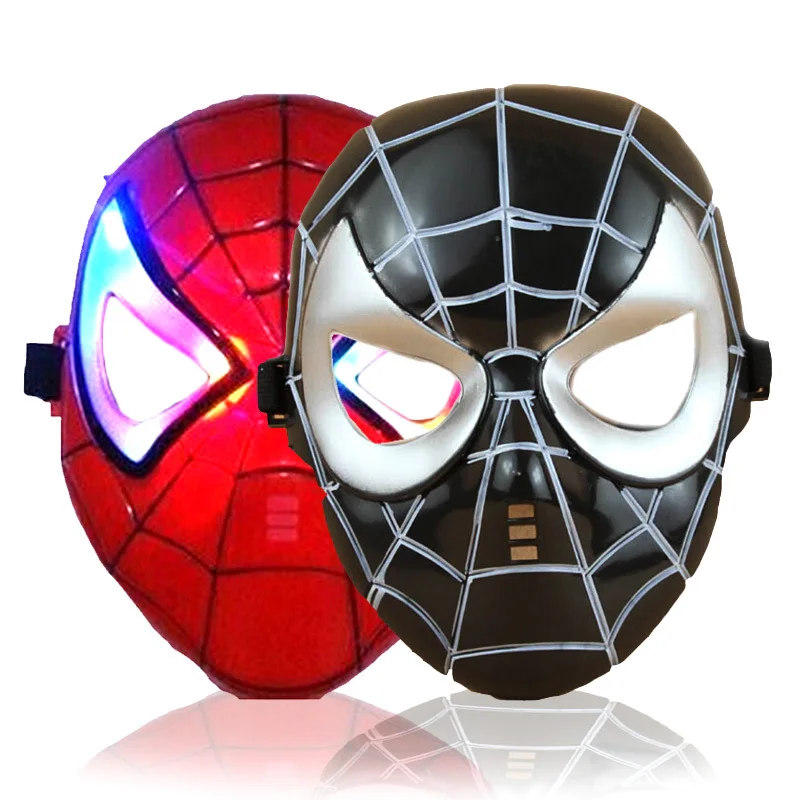 Superhero Character Toy Mask With LED Glowing Light Battery Iron Man