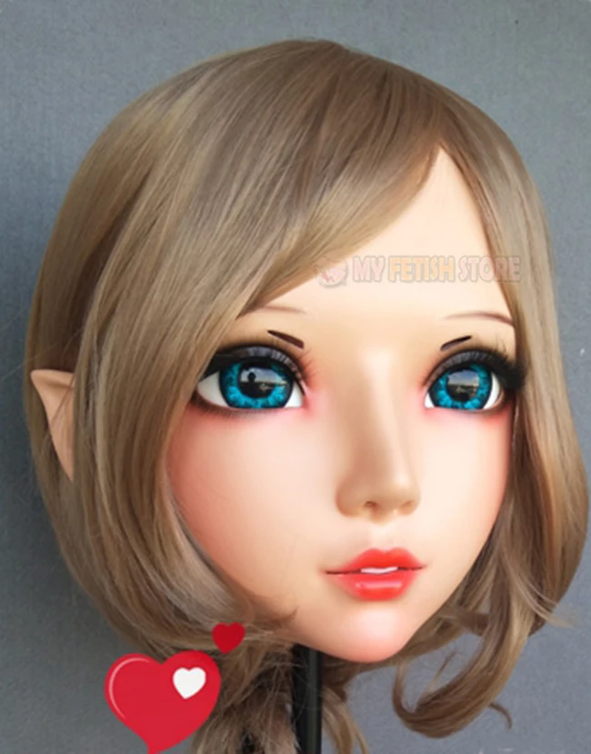 (Er-04) женская сладкая девочка смолы половина головы Kigurumi BJD глаза переодеванию Косплэй японского аниме роль маска Лолиты с фея ухо