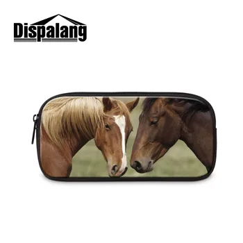 

Dispalang Animal Horse Kids Pencil Pen Case Bag Women Cosmetic Case Makeup Make Up Bag Zipper Pen Pouch Children Storage Bag