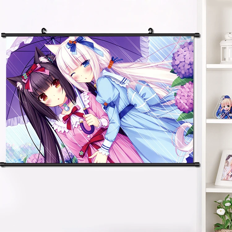 Аниме NEKOPARA Chocolat ванильный Azuki кокосовый настенный Свиток Плакат манга настенные подвесные плакаты модное украшение дома 40*60 см