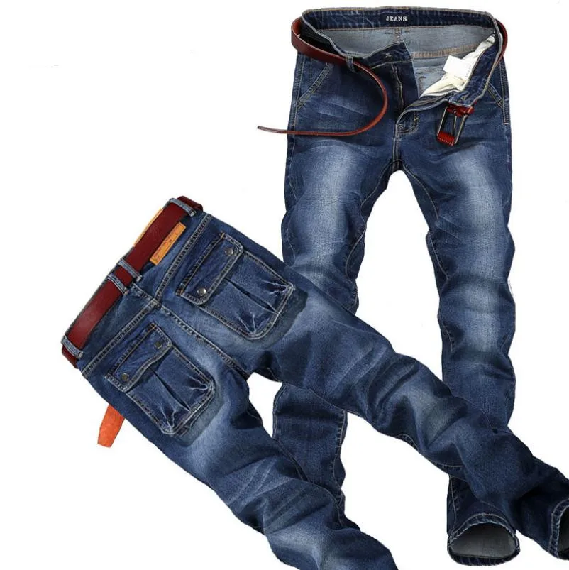 2017 New High quality man Jeans Men Pants straight Cotton Male Denim Brand Jeans More pocket