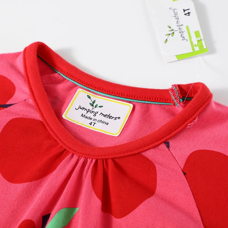 Jumping Meters Apple Dresses For Baby Girls Princess Cotton Clothing Autumn Children Costume Print Girls Dresses New Year