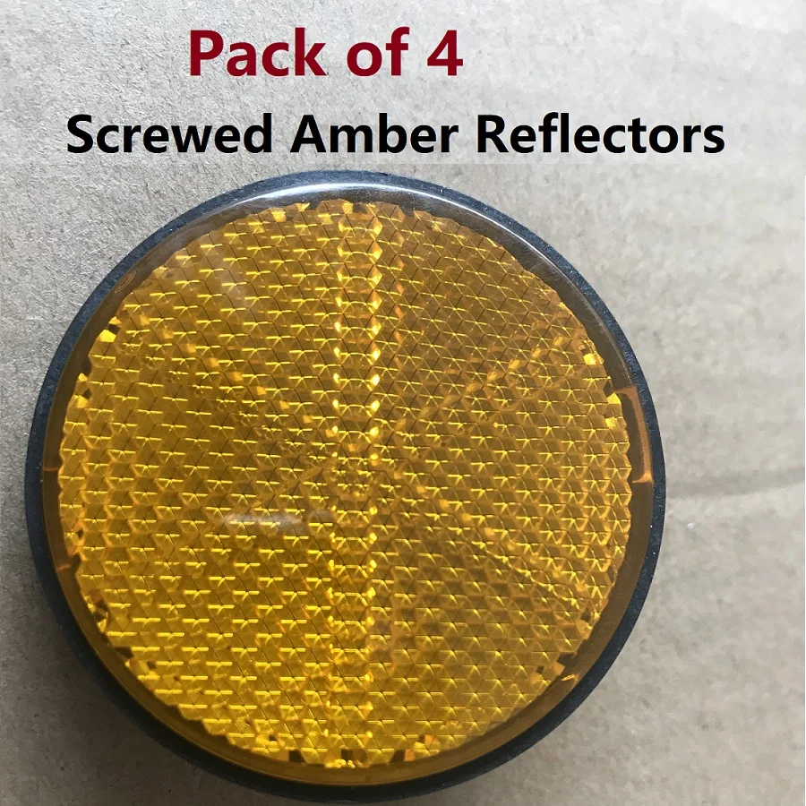

4pcs Amber Screws Round Reflectors Motorcycle Trucks Cars Auto Caravan Trailer RV ATV Campervan Rear/Tail/Side/Signal Parts