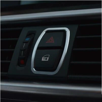 

Metal Chrome Car Dashboard Dash Warning Lights Alert Push Button Door Lock Switch Trim Ring Cover For BMW 5 Series F10 F18