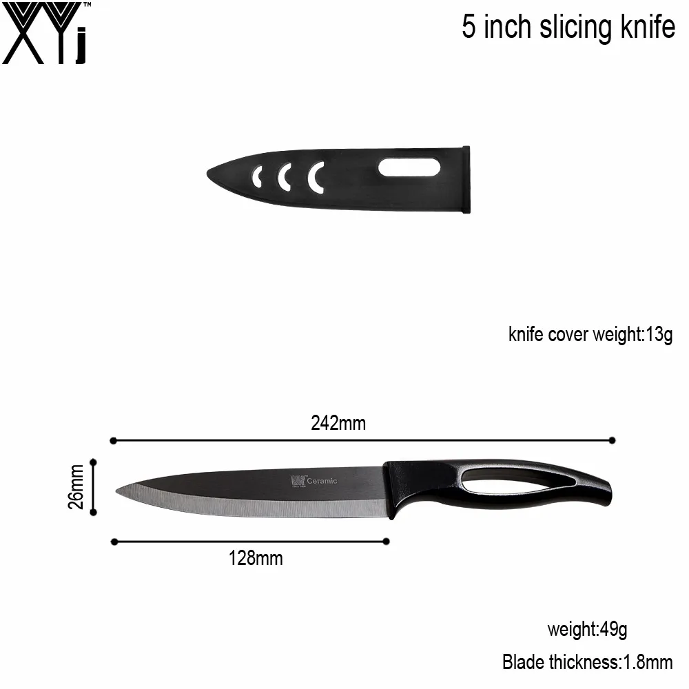 XYj 3,4, 5,6 дюймовый керамический нож с нескользящей ручкой, кухонные ножи+ акриловая подставка для ножей+ Овощечистка, всего 6 шт. в наборе, лучшие инструменты для приготовления пищи