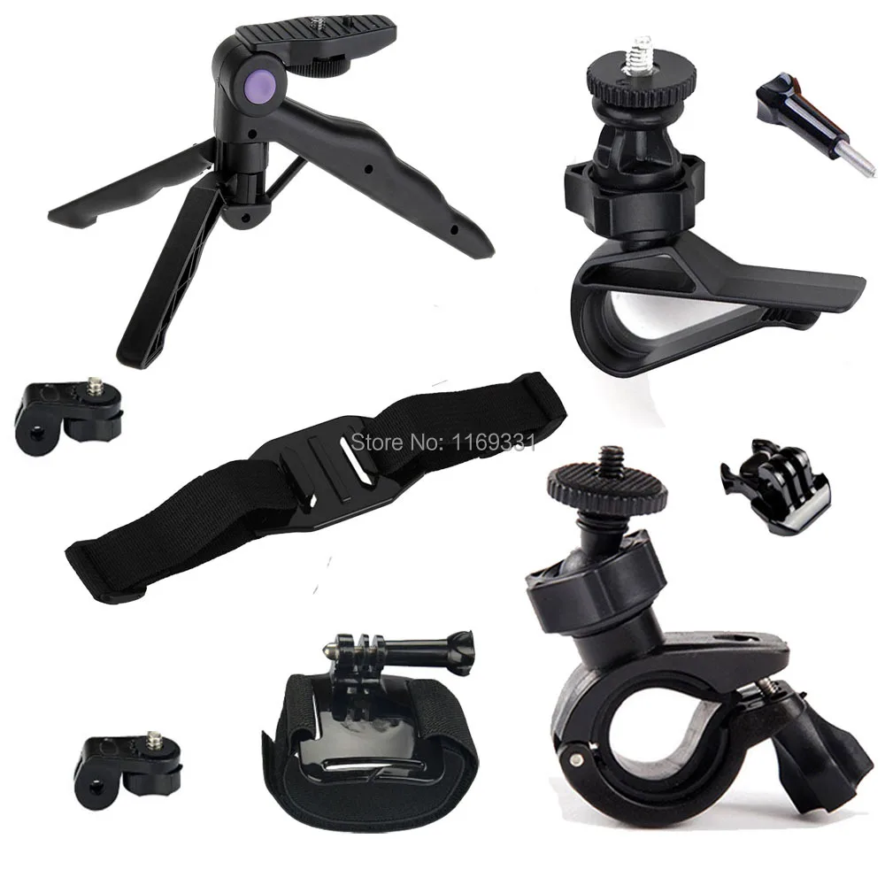 

Portable Hand Grip Tripod Kit Sun Visor Handlebar Helmet Wrist Strap Mount  For Sony Action Cam HDR AS20 AS15 AS100V AS30V AZ1