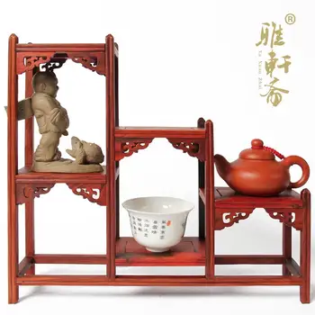 

Mahogany furniture base stone teapot rack shelf teapot Grenadilla wood backgammon antique mahogany base
