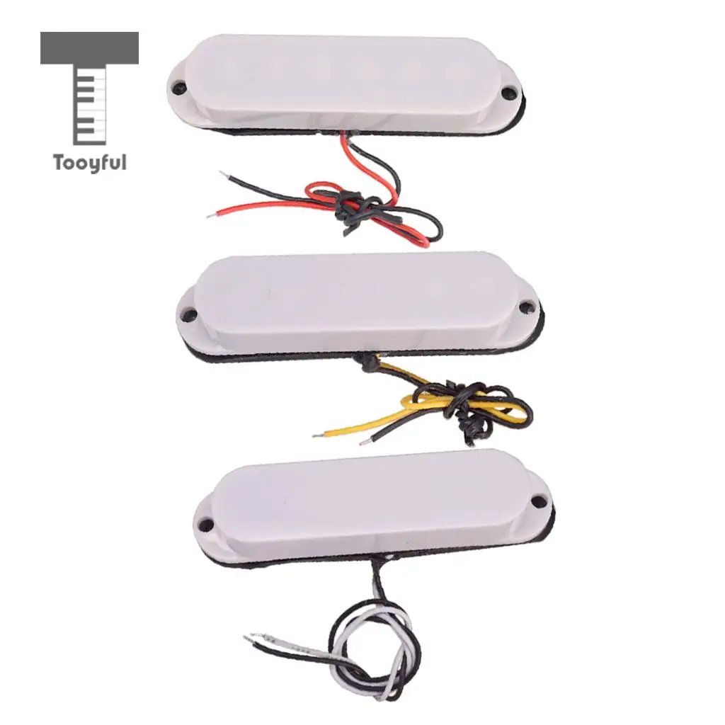 Tooyful 3 Pieces Closed Guitar No Holes Cover Single Coil Pickup for Strat Electric Guitar Parts