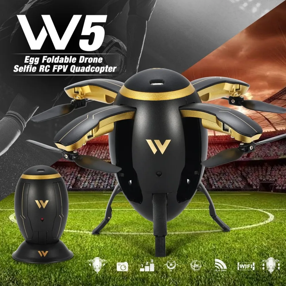 

W5 Egg 2.4GHz Wifi Camera FPV Drone Foldable Selfie Mini RC Quadcopter with Altitude Hold Headless G-sensor Kids Gift