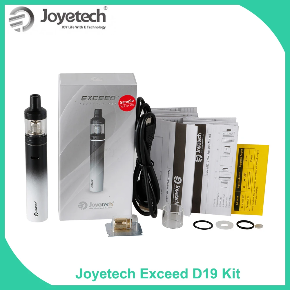 

Original Joyetech Exceed D19 Kit 40W with 2ml tank 1500mAh battery vape pen electronic cigarette starter kit