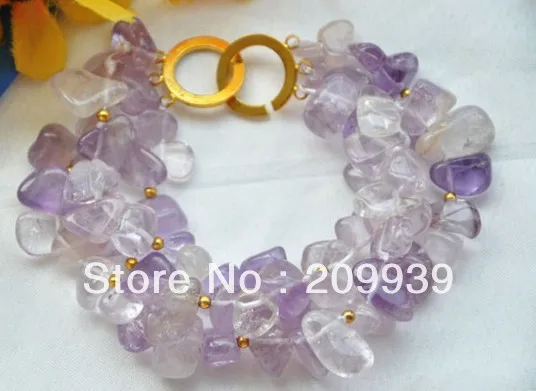 

huij 00280 3strands 14mm lavender massive amethyst bracelet 8inch