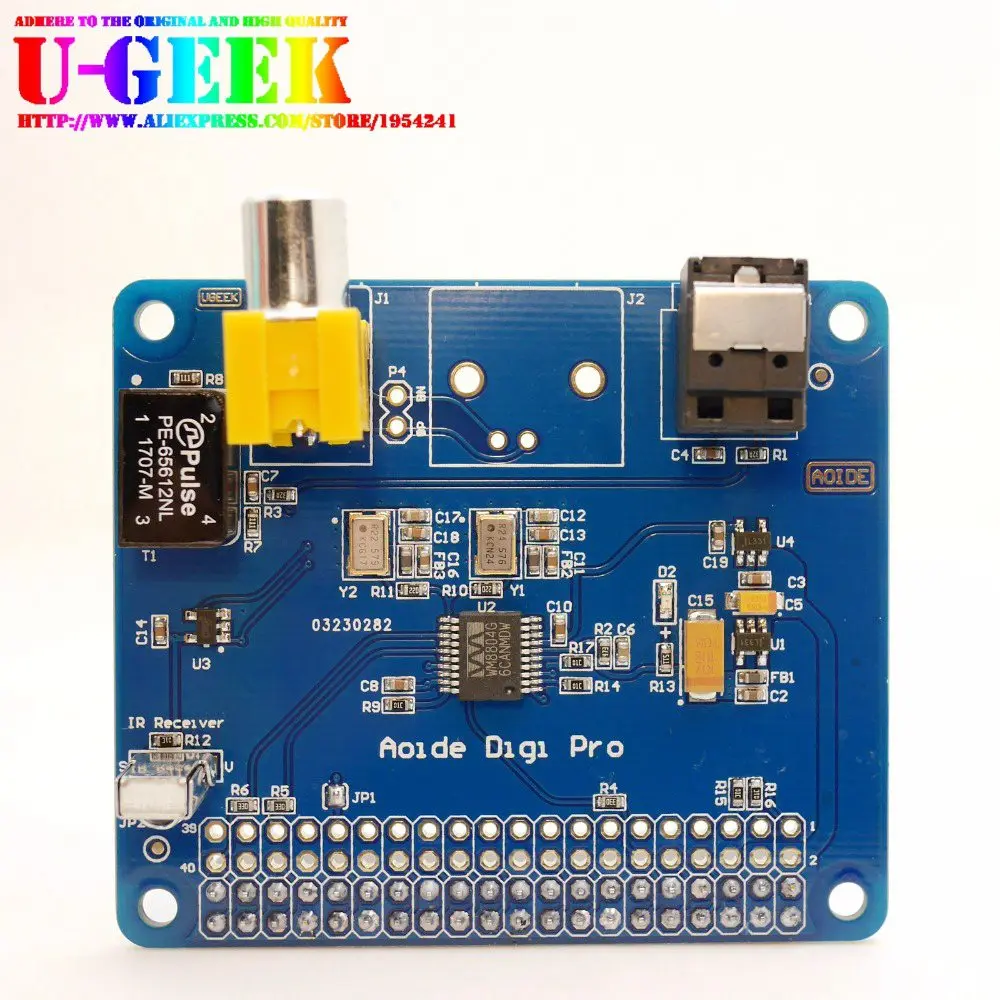 UGEEK AOIDE HIFI DiGi Pro цифровая звуковая карта для Raspberry pi 3B | два осциллятора | ies SPDIF Оптическое волокно | 44,1 и 48 кГц | 3B+ 4B 2B - Цвет: standard