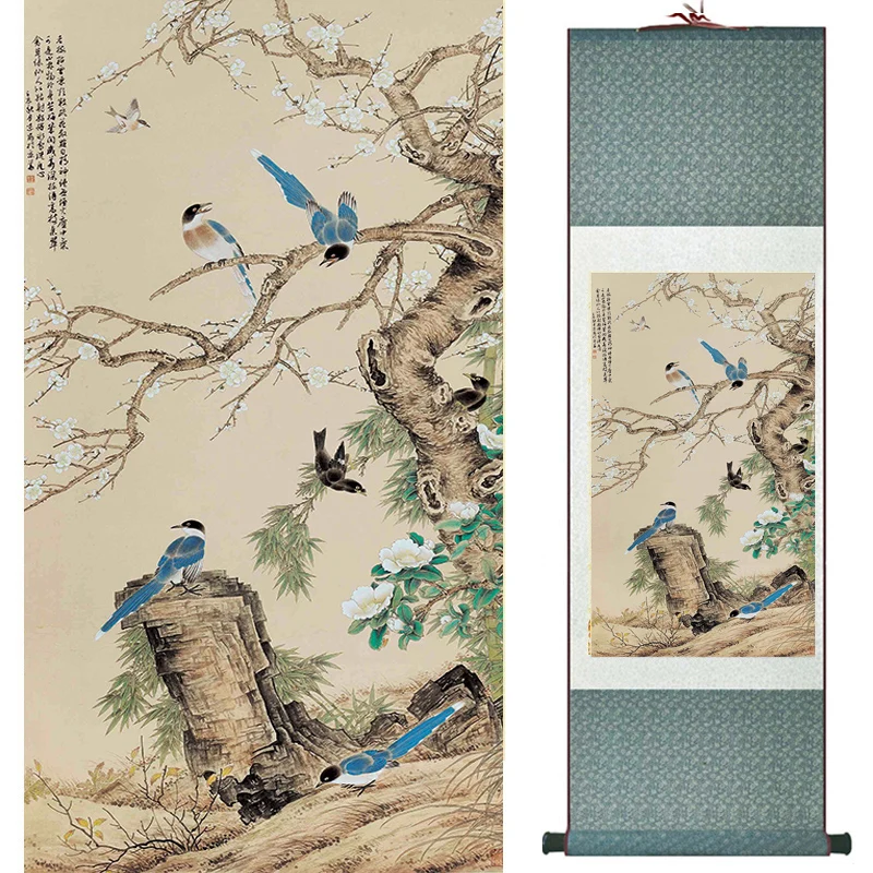 Home Office Decoration Chinese scroll painting birds  painting Chinese ink painting
