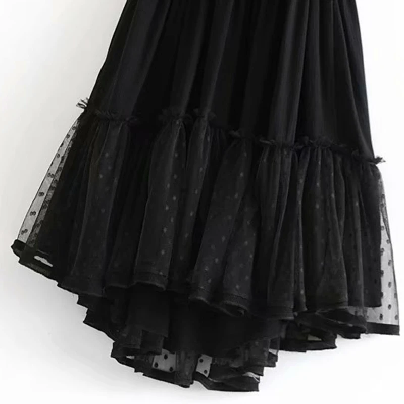 Женское летнее платье из полиэстера, черное кружевное платье с глубоким v-образным вырезом и лямкой через шею, MS, летние сексуальные вечерние платья