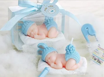 

New 3D Sleeping Baby candles flameless candles Baby birthday party Baby Shower Favors with gift box