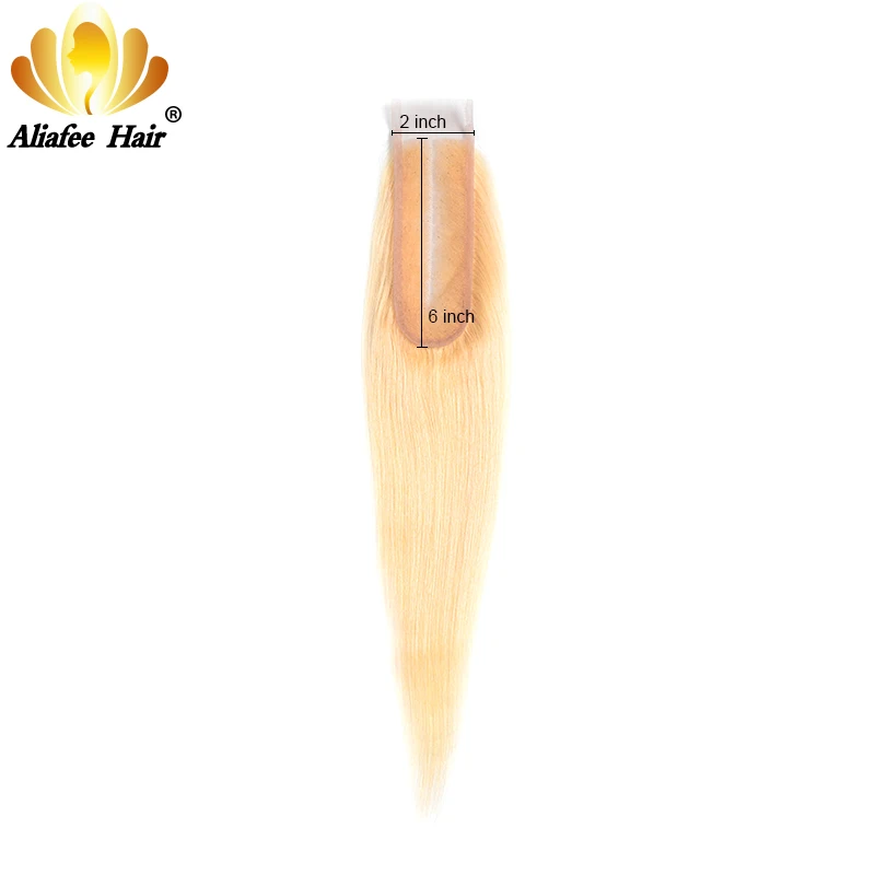 AliAfee волосы бразильские#613 блонд цвет 2x6 Кружева Закрытие прямые волосы Реми швейцарские кружева ручной Связки средняя часть отбеленные узлы