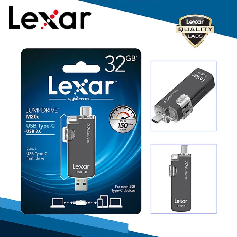 

Lexar USB Flash Drives 2 in 1 32GB USB 3.0 Type-C Devices Jump Drive 16G U Disk 150mb Jumpdrive For Phone Computer PC Mac System