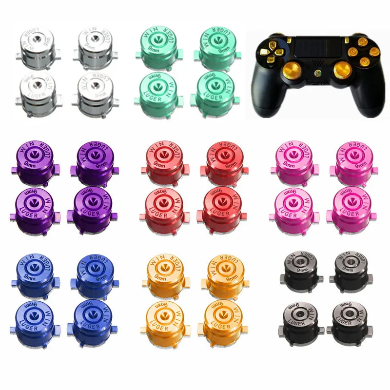 

4pcs Universal Metal Bullet Buttons Thumbstick Cap For PS4 For Dualshock 4 For Xbox Controller Analog Joystick Stick Module